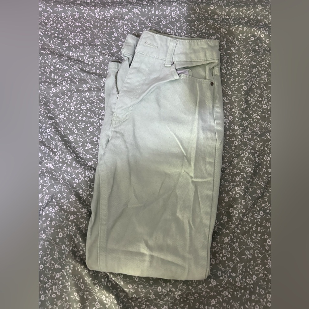 Mint green mom jeans size 0